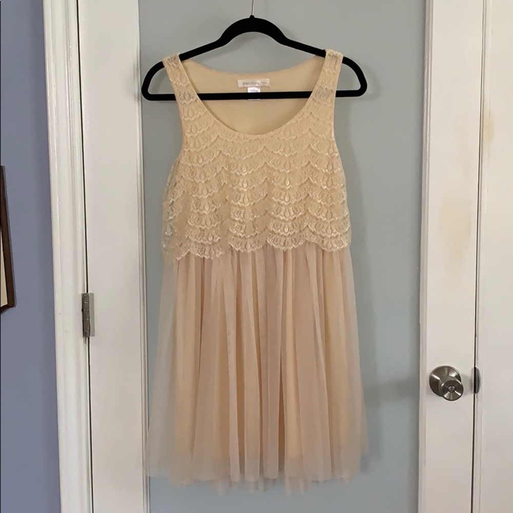 UO Band of Gypsies White and Cream Lace Dress